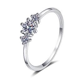 925er Sterling Silber Ringe Frauen, 3 Steine Ring Frauen Weiß Moissanite Ring 0.26ct Trauring Ehering Verlobung Hochzeit Geschenk Größe 60 (19.1) von Skcess