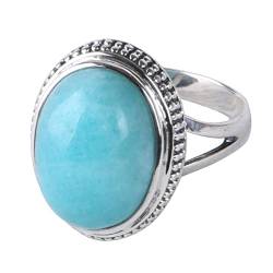 Damen Ring 925 Silber, Fidget Ring Silber Vintage Perle Geschenke für Damen Frauen Freundin Größe 56 (17.8) von Skcess