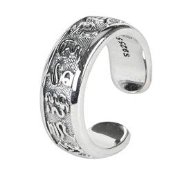 Damen Ring 925 Silber, Ringe für Herren Silber Schriften Ringe für Herren Männer Adjustable von Skcess