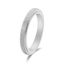 Damen Ring Silber, Titan Fidget Ring Mattiert Und Drehbar Geschenke für Damen Frauen Freundin Größe 65 (20.7) von Skcess