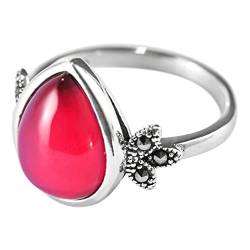 Damenring Silber, Eheringe Silber Wassertropfenring Zircon Ring Geschenke für Damen Frauen Freundin Größe 52 (16.6) von Skcess