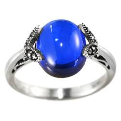 Damenring Silber, Fidget Ring Silber Blauer Korundring Zircon Ring Geschenke für Damen Frauen Freundin Größe 53 (16.9) von Skcess