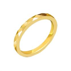 Edelstahl Damen Ring, Verlobung Gold Schmal Hochglanzpoliert Geschenke für Damen Frauen Freundin Größe 60 (19.1) von Skcess
