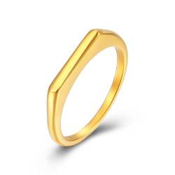 Edelstahl Fidget Ring, Damen Ring Gold Schmal 2,3 Mm Geschenke für Damen Frauen Freundin Größe 49 (15.6) von Skcess