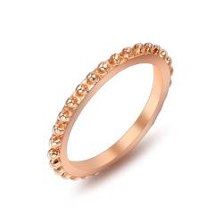 Edelstahl Ringe Damen, Ringe Frauen Gold Schmal 2,2 Mm mit Perlen Geschenke für Damen Frauen Freundin Größe 52 (16.6) von Skcess