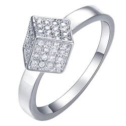 Engagement Ring Silver, Vintage Ringe Damen Größe 57 (18.1) Würfel Valentinstag Ring Geschenk von Skcess