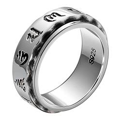 Herrenring Silber 925, Ringe Männer Silber Mantra-Spinner Ringe für Herren Männer Größe 66 (21.0) von Skcess