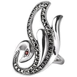 Ring 925 Silber Damen, Verlobungsring Silber Pfau Zircon Ring Geschenke für Damen Frauen Freundin Adjustable von Skcess