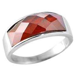 Ring Damen Silber, Verlobungsringe Silber Granatring Zircon Ring Geschenke für Damen Frauen Freundin Größe 56 (17.8) von Skcess