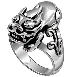 Ring Männer, Sterlingsilber Herren Ringe Silber Tier Ringe für Herren Männer Größe 61 (19.4) von Skcess