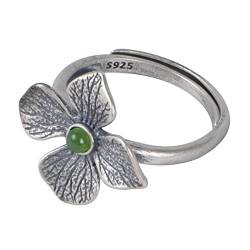 Ring Set Silber 925 Damen, Engagement Ring Silber Vintage-Blatt Geschenke für Damen Frauen Freundin Adjustable von Skcess