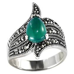Ring Silber 925, Eheringe Silber Wassertropfenring Zircon Ring Geschenke für Damen Frauen Freundin Größe 58 (18.5) von Skcess