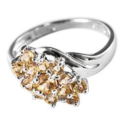 Ring Silber 925 Damen Breit, Damenringe Silber Glitzernder Diamantring Zircon Ring Geschenke für Damen Frauen Freundin Größe 54 (17.2) von Skcess