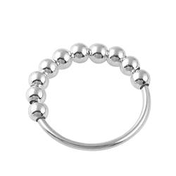 Ring Silber Damen, Ring Damen Silber Angst-Spinner-Perle Geschenke für Damen Frauen Freundin Größe 52 (16.6) von Skcess