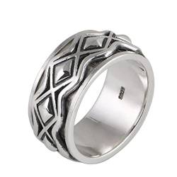 Ringe Herren, Sterlingsilber Herren Ring Silber Wellen-Diamant Ringe für Herren Männer Größe 56 (17.8) von Skcess