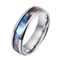 Ringe Männer, Wolfram Herren Ringe Silber Polierte 6 Mm Große Pailletten Ringe für Herren Männer Größe 60 (19.1) von Skcess