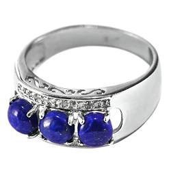 Ringe Set Silber, Verlobungsring Silber Lapislazuli-Ringe Zircon Ring Geschenke für Damen Frauen Freundin Größe 53 (16.9) von Skcess