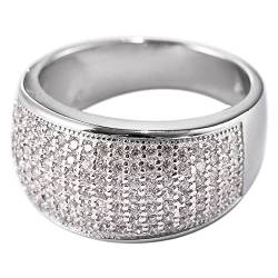 Ringe Silber, Ringe Frauen Silber Einfacher Zirkonia Zircon Ring Geschenke für Damen Frauen Freundin Größe 58 (18.5) von Skcess