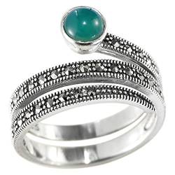 Ringe Silber, Verlobungsringe Silber Ring mit Mehreren Ringen Achat Geschenke für Damen Frauen Freundin Größe 53 (16.9) von Skcess