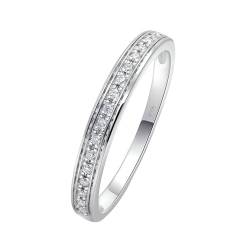 Skcess 14 Karat Weißgold Promise Ring Weiß Diamant Runden, Engagement Ring 0,055 ct Runder Diamant Ringe Frauen Größe 58 (18.5) von Skcess