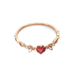 Skcess 18 Karat Roségold Fingerring Damen Rosa Turmalin Runden, Ring Damen Blume Orange Pink Turmalin mit Moissanit Ring Damen Größe 53 (16.9) von Skcess