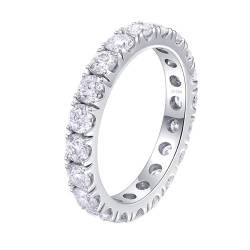 Skcess 18 Karat Weißgold Engagement Ring Weiß Erstellter Diamant Runden, Eheringe Eternity-Band Ringe Frauen Größe 45 (14.3) von Skcess