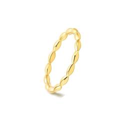 Skcess Edelstahl Ringe, Ringe Gold Wassertropfen Geschenke für Damen Frauen Freundin Größe 60 (19.1) von Skcess