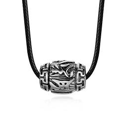 Skcess Herrenkette, Herrenkette Schwarz Mantra Edelstahl Halsketten für Männer Halskette mit Anhänger Liebesgeschenke für Männer von Skcess