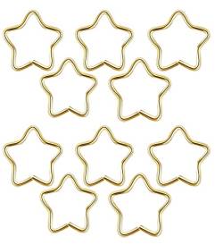 Skcess Nostril Piercing Ring Titan, Nasenpiercing Stern mit Gold Einfache Sternform 10Pcs Piercingschmuck Geschenk für Frauen Männer von Skcess