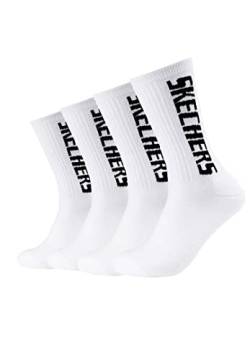 Skechers 4 Paar Unisex Sportsocken Tennissocken cushioned line Socken SK41042, Farbe:White, Socken & Strümpfe:39-42 von Skechers