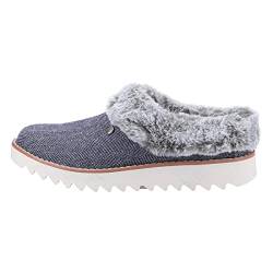 Skechers BOBS Damen Hausschuhe gefüttert Mountain Kiss - Foxy Foxtrot Blau, Schuhgröße:EUR 40 von Skechers