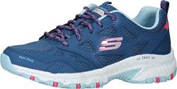 Skechers Damen 149821 Schwarz Sneaker, Blaues Ledernetz, rosa Rand, 36 EU von Skechers