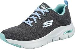 Skechers Damen Arch Fit Comfy Wave Sneaker, Charcoal Knit Blue Trim, 36 EU von Skechers