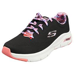 Skechers Damen Arch Fit Sneaker, Schwarzes Netz mit Mehreren Ziernähten, 40 EU von Skechers