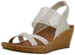 Skechers Damen Beverlee HIGH Tea Sandalen, Natural Sparkle Linen/Gore Trim, 37 EU von Skechers