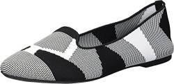 Skechers Damen Cleo-Sherlock-Engineered Knit Loafer Skimmer Ballerinas, Schwarz/Weiß, 39.5 EU von Skechers