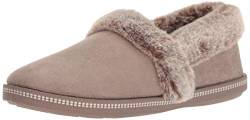 Skechers Damen Cozy Campfire - Team Toasty Flache Hausschuhe, Beige Dark Taupe Microfiber Suede Faux Fur Line Dktp, 37 EU von Skechers