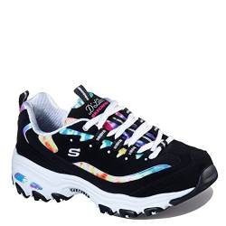 Skechers Damen D'Lites – Sommer Fiesta Sneaker, Schwarz (Schwarz/Mehrfarbig), 39.5 EU von Skechers