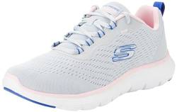 Skechers Damen Flex Appeal 5.0, Graues Netzgewebe, blau-rosa Rand, 36 EU von Skechers