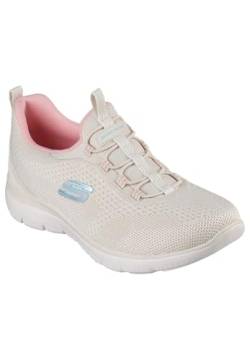 Skechers Damen Gipfel Neue Natur, Natürlicher Strick, rosa Aqua-Rand, 37 EU von Skechers