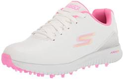 Skechers Damen Go Golf Max Arch Fit Spikeless Golfschuh Sneaker, Weiß/Rosa, wasserdicht, 36.5 EU von Skechers