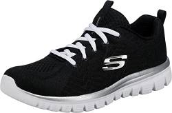 Skechers Damen Graceful Get Connected Sneaker,Black Mesh White Trim, 38.5 EU von Skechers