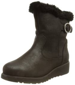 Skechers Damen Keepsakes Wedge Comfy Winter Mode-Stiefel, Black Microleather/Faux Fir, 35 EU von Skechers