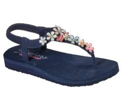 Skechers Damen Meditation Glass Daisy Slingback Sandalen, Navy Mitobuck Rhinestone Trim, 36 EU von Skechers