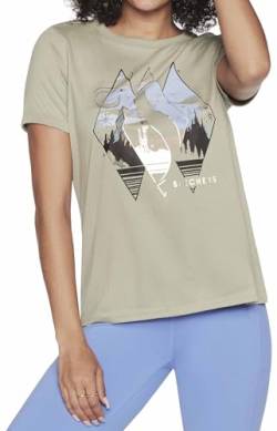 Skechers Damen Mountain Scape Tee T-Shirt, Green, von Skechers