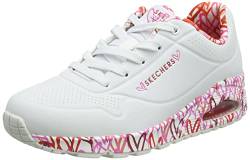 Skechers Damen UNO Loving Love Sneakers, White Durabuck/Red&Pink Mesh Trim, 36 EU von Skechers