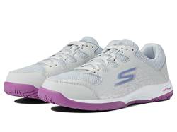 Skechers Damen Viper Court – Sportliche Pickleball-Schuhe für drinnen und draußen, mit Fußgewölbe-Passform Sneaker, Grau/Violett, 37 EU von Skechers