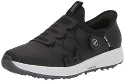 Skechers Go Elite 5 Herren-Golfschuh-Sneaker zum Reinschlüpfen, Twist-Fit-Passform, wasserdicht, schwarz/weiß, 45 EU von Skechers