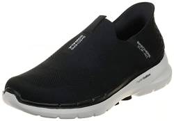 Skechers Go Walk 6 Slip-Ins - Easy On Black/White 7 EE - Wide von Skechers