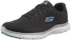 Skechers Herren 232231 BKBL Sneaker, Schwarzer Textil mit blauem Rand, 39 EU von Skechers